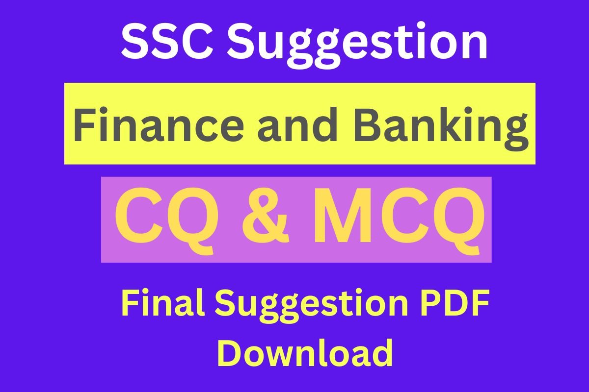 SSC Finance and Banking Suggestion 2026